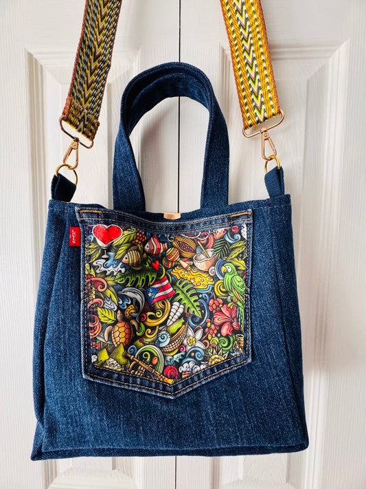 Puerto Rico Inspired Handbag Crossbody Tote
