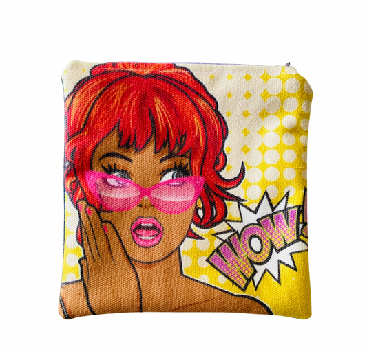 WOW Miss Thang, Pop Art Zippered Pouch Bag