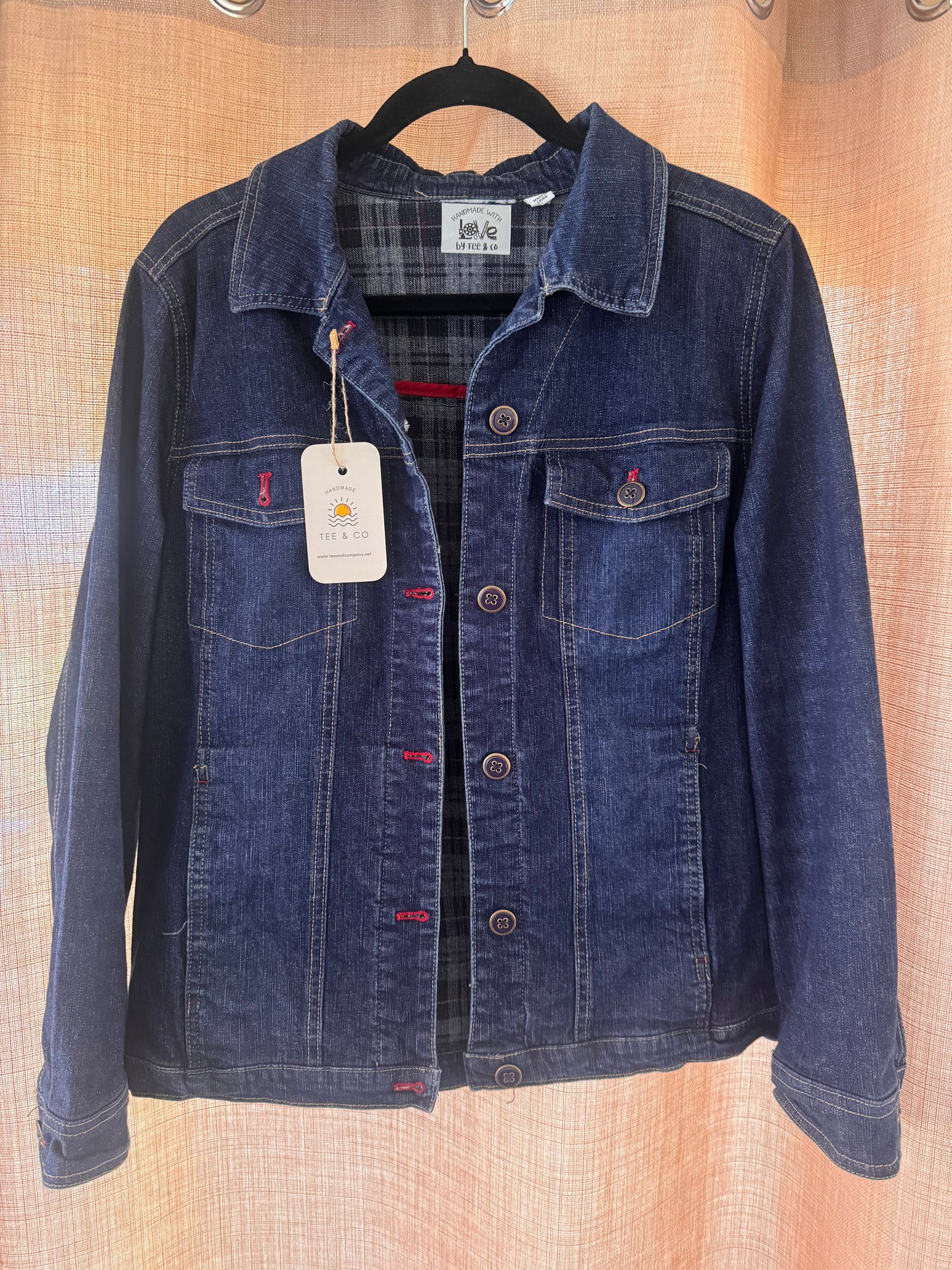 Upcycled Denim Jacket - Blinged Stiletto Tee