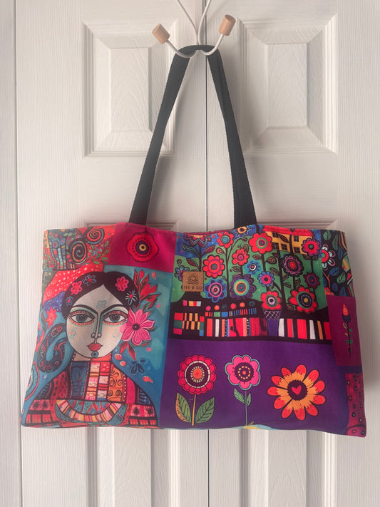 Frida full of corazón | Frida Kahlo Inspired Tote Bag