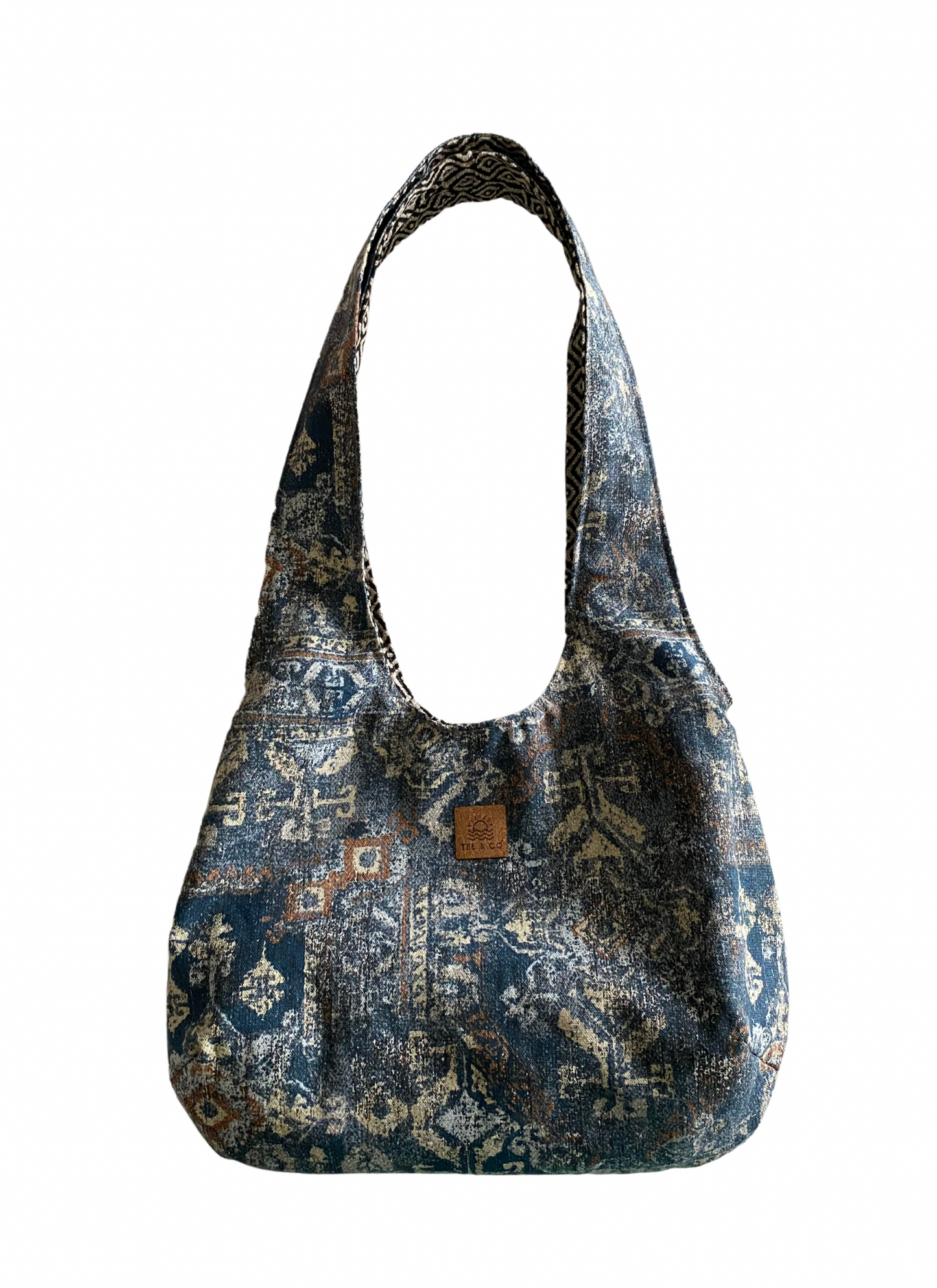 Indigo Diamonds Reversible Hobo Bag