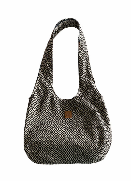 Indigo Diamonds Reversible Hobo Bag