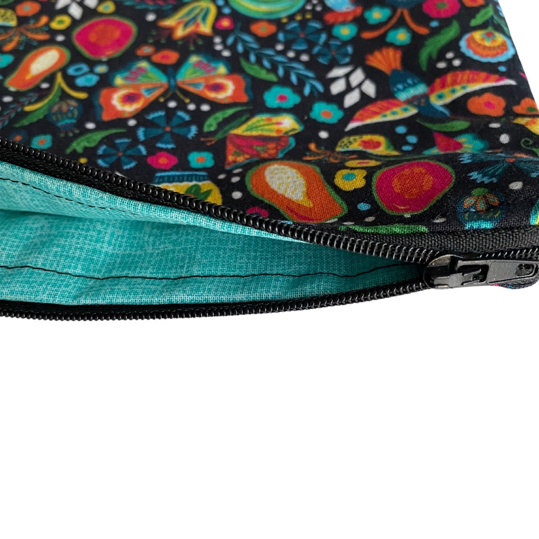 Black Makeup Pouch, Zipper Bag - Latina Inspired