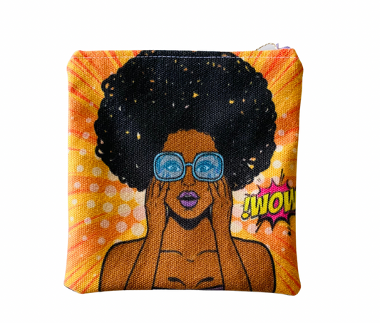 Afro Love, Pop Art Zippered Pouch Bag