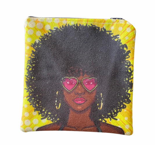 Afro Beauty, Pop Art Zippered Pouch Bag