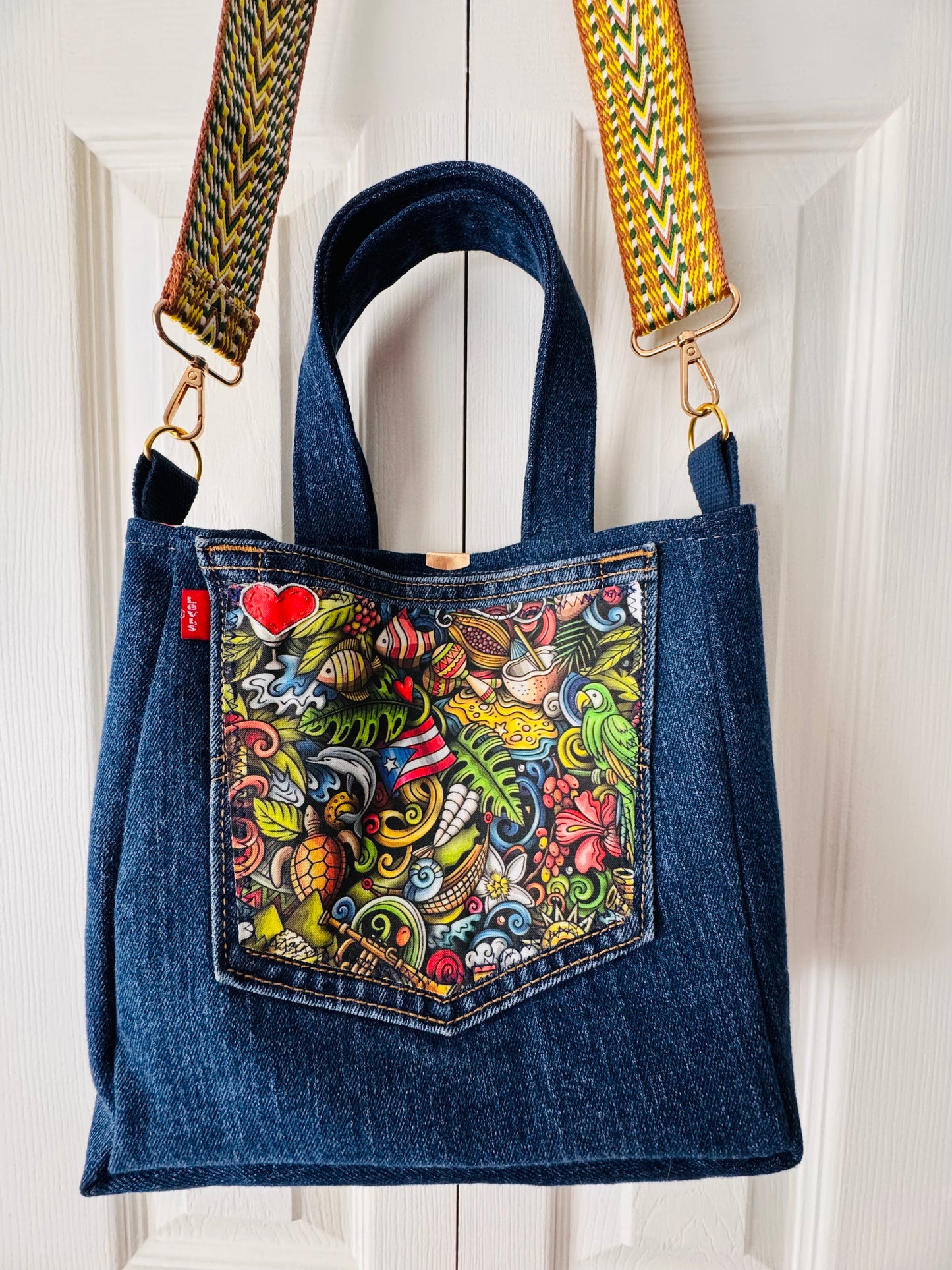 Puerto Rico Inspired Handbag Crossbody Tote