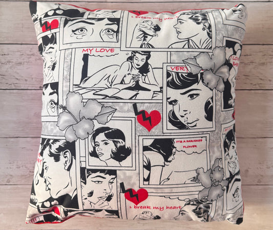 Black & White Retro Pop Art Pillow Case