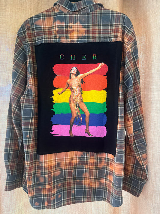 Cher Pride Flannel Tee