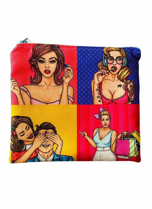 Feminine Fusion Pop Art Zippered Pouch Bag