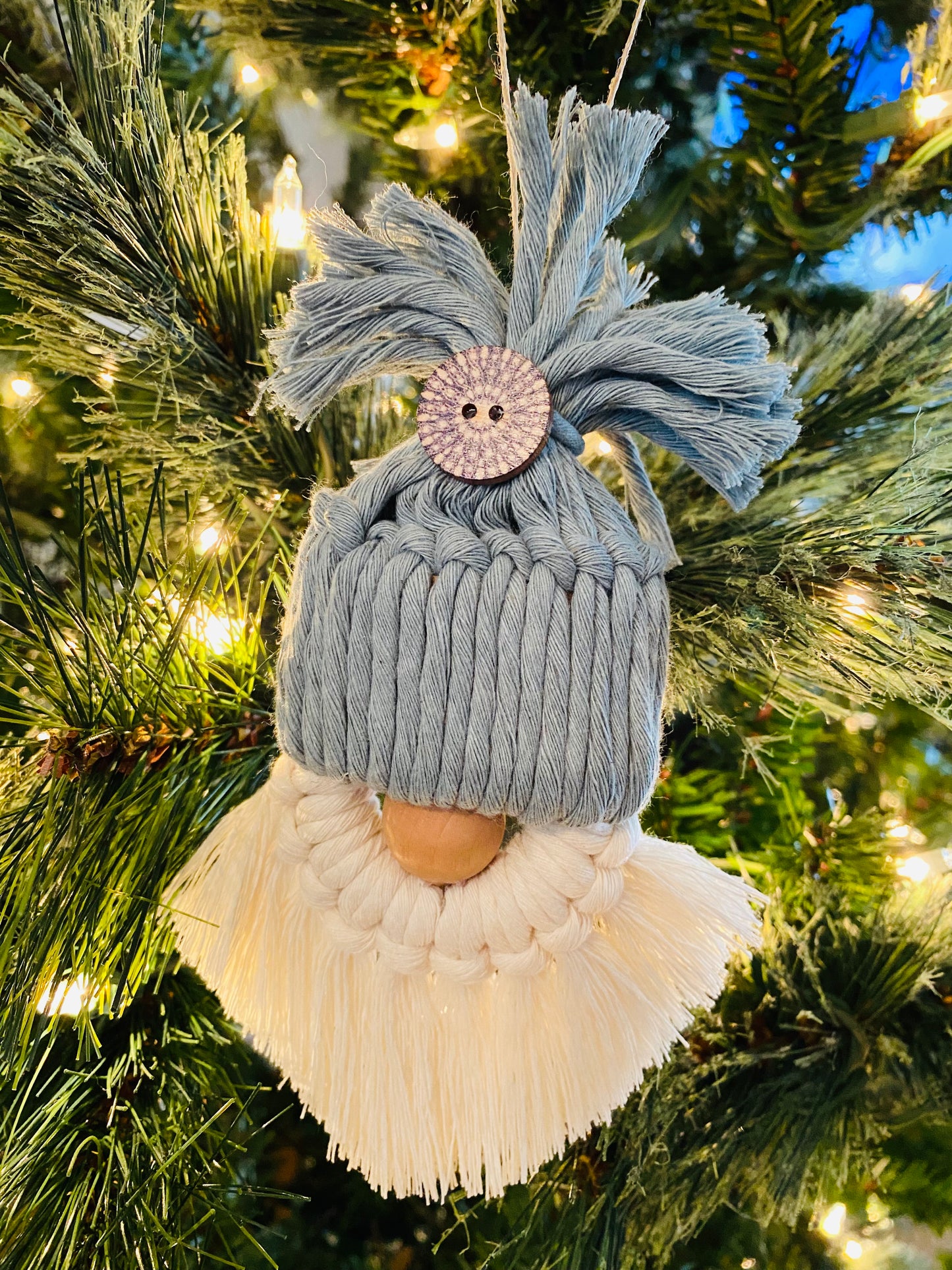Macrame Santa Gnome Ornament