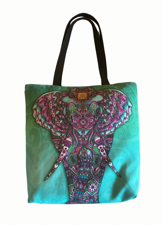Mandala Elephant Tote Bag