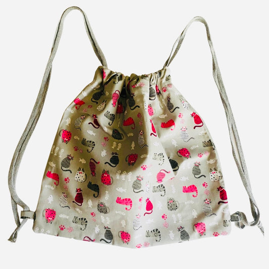 Drawstring Bags / Backpack -  Here Kitty-Kitty