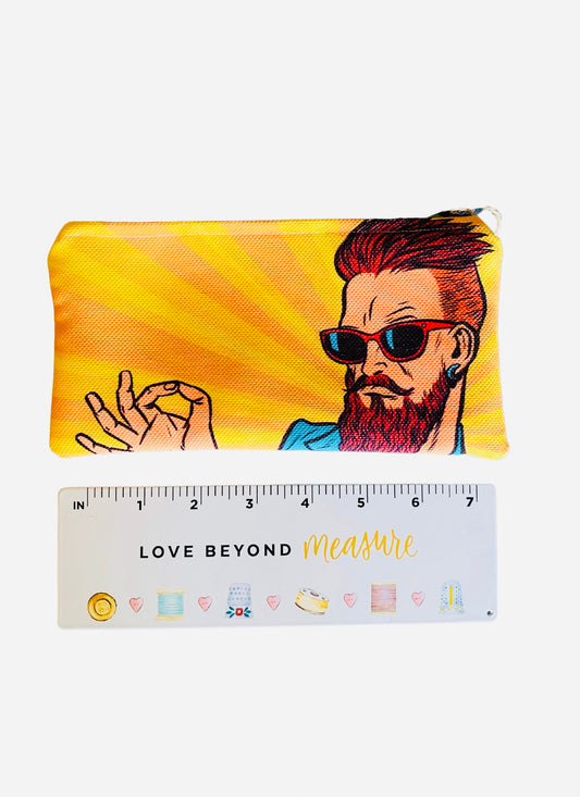 Bearded Dude Zippered Pouch Bag